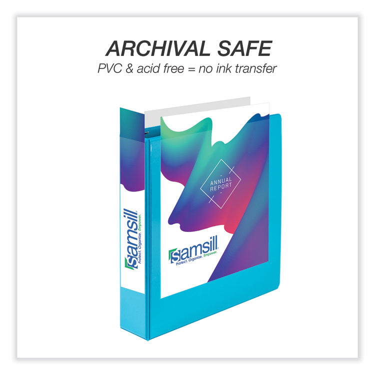 Durable D-Ring View Binders, 3 Rings, 2" Capacity, 11 x 8.5, Blueberry/Blue Coconut/Dragonfruit/Purple, 4/Pack