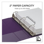 Durable D-Ring View Binders, 3 Rings, 2" Capacity, 11 x 8.5, Blueberry/Blue Coconut/Dragonfruit/Purple, 4/Pack