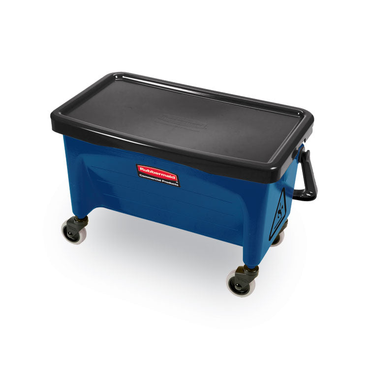 Microfiber Finish Bucket, with Lid, 3 gal, Blue