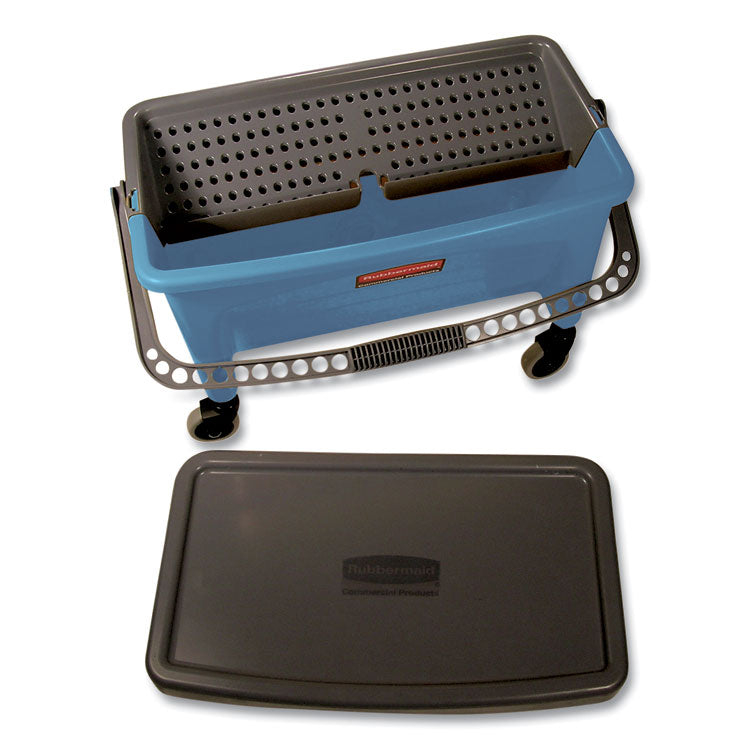 Microfiber Finish Bucket, with Lid, 3 gal, Blue