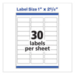 Vibrant Inkjet Color-Print Labels w/ Sure Feed, 1 x 2.63, Matte White, 600/PK