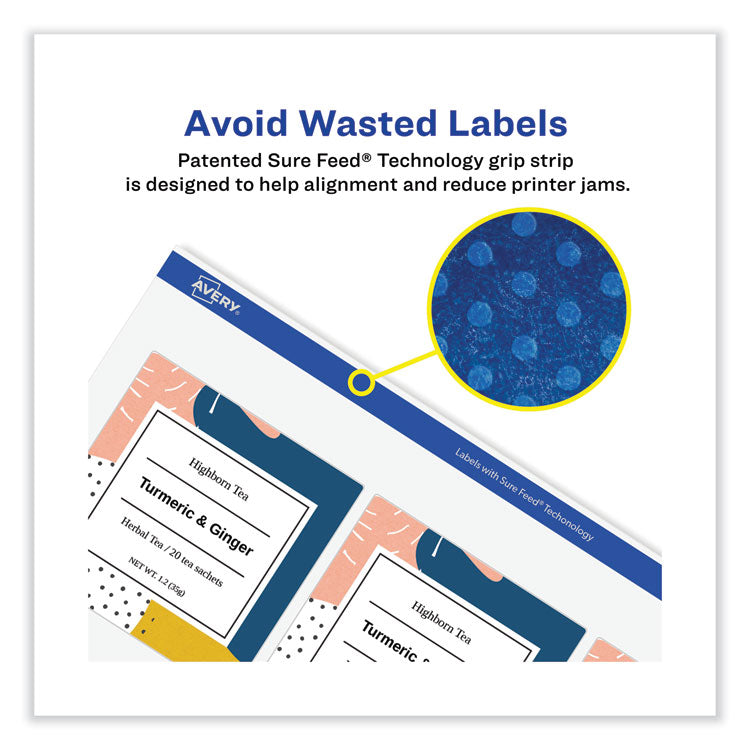 Vibrant Inkjet Color-Print Labels W/ Sure Feed, 2 X 4, Matte White, 200/pk