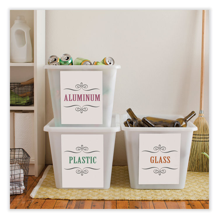 Full-Sheet Vibrant Inkjet Color-Print Labels, 8.5 X 11, Matte White, 20/pack