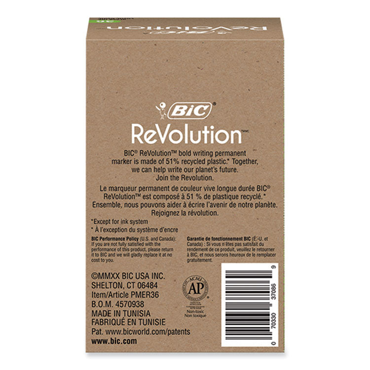 ReVolution Permanent Markers, Fine Bullet Tip, Black, 36/Pack