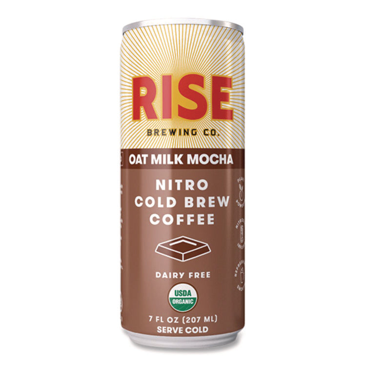 Nitro Cold Brew Latte, Oat Milk Mocha, 7 oz Can, 12/Carton