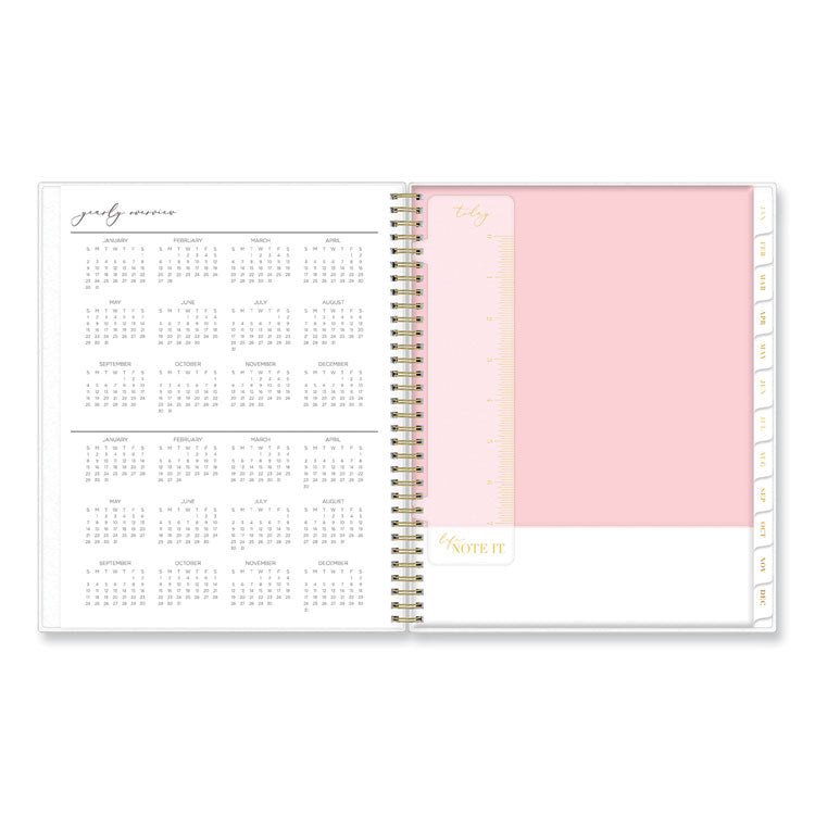 Life Note-It Leah Weekly/Monthly Notes Planner, Floral Artwork, 11 x 8.5, Gray/Pink/White Cover, 12-Month (Jan to Dec): 2025