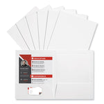Laminated Two-Pocket Portfolios, Cardboard Paper, 100-Sheet Capacity, 11 X 8.5, White, 25/box
