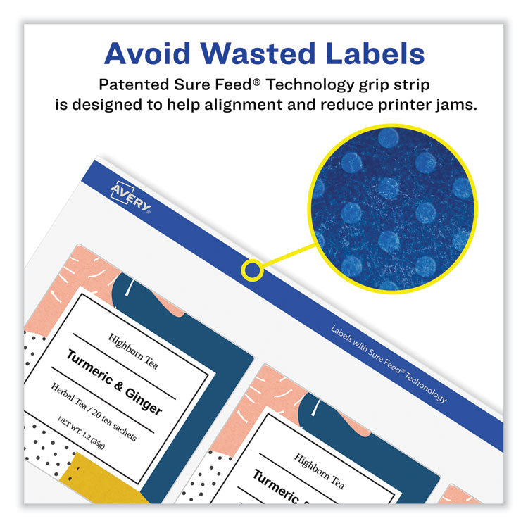 Vibrant Inkjet Color-Print Labels w/ Sure Feed, 1.5" dia, White, 400/PK