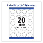 Vibrant Inkjet Color-Print Labels w/ Sure Feed, 1.5" dia, White, 400/PK