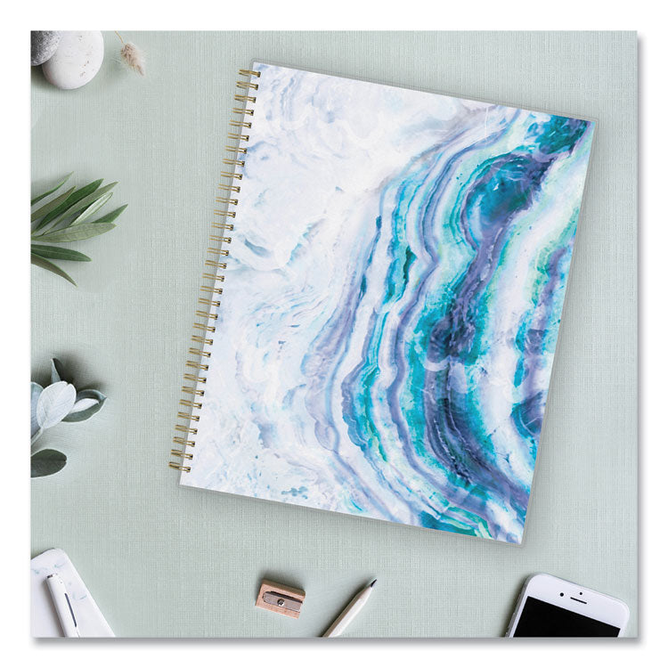 Gemma Academic Year Weekly/Monthly Planner, Geode Artwork, 11 x 8.5, Blue/Purple Cover, 12-Month (July to June): 2025 to 2026
