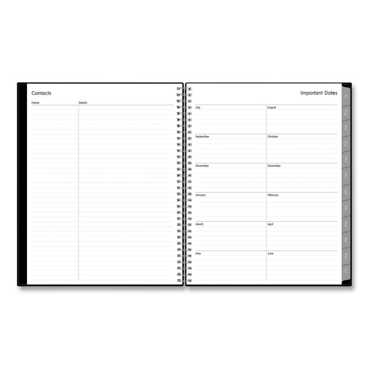 Enterprise Academic Weekly/Monthly Planner, 11 x 8.5, Black Cover, 12-Month (July to June): 2025 to 2026