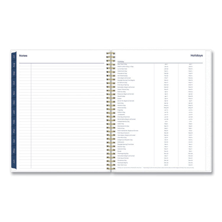 Gemma Academic Year Weekly/Monthly Planner, Geode Artwork, 11 x 8.5, Blue/Purple Cover, 12-Month (July to June): 2025 to 2026