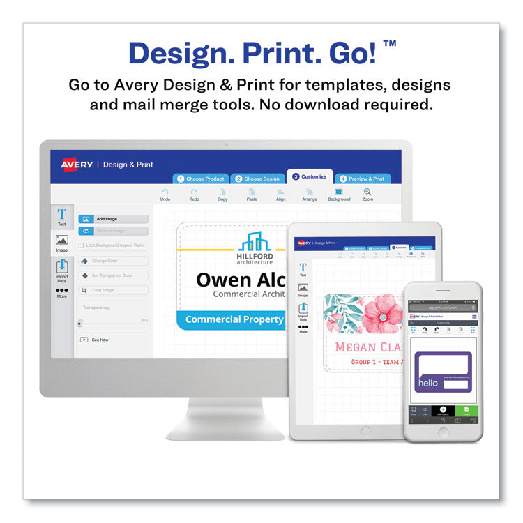 Clip-Style Name Badge Holder With Laser/inkjet Insert, Top Load, 4 X 3, White, 100/box