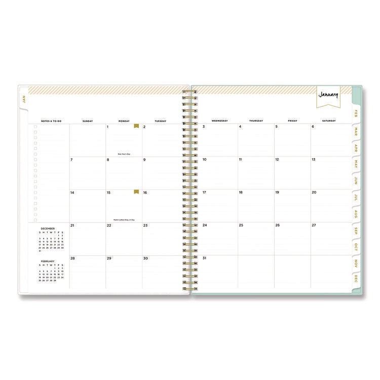 Day Designer Secret Garden Mint Frosted Weekly/Monthly Planner, Floral Artwork, 11 x 8.5, 12-Month (Jan to Dec): 2025