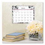 Analeis Wall Calendar, Floral Artwork, 11 x 8.75, White/Black/Coral Sheets, 12-Month (Jan to Dec): 2025