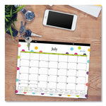 Teacher Dots Academic Desk Pad, 22 x 17, Black Binding, Clear Corners, 12-Month (July to June): 2025 to 2026
