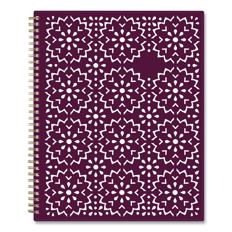 Gili Weekly/Monthly Planner, Jewel Tone Artwork, 11 x 8.5, Plum Cover, 12-Month (Jan to Dec): 2025