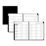 Teacher's Solid Black Weekly/Monthly Lesson Planner, 2025 to 2026, Nine Classes, Black Cover, (70) 11 x 8.5 Pages