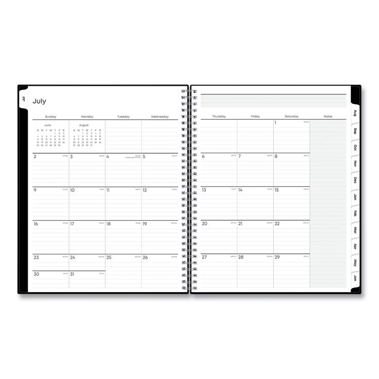 Teacher's Solid Black Weekly/Monthly Lesson Planner, 2025 to 2026, Nine Classes, Black Cover, (70) 11 x 8.5 Pages