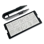 Printy 10-in-1 Self-Inking Teacher Stamp, Incudes 10 Dies, 0.63" Diameter, Blue/Red