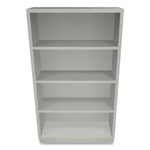 Metal Bookcase, Four-Shelf, 34.5w x 12.63d x 59h, Light Gray
