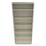 Metal Bookcase, Six-Shelf, 34.5w x 12.63d x 81.13h, Putty