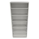 Metal Bookcase, Six-Shelf, 34.5w x 12.63d x 81.13h, Light Gray