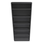 Metal Bookcase, Six-Shelf, 34.5w x 12.63d x 81.13h, Charcoal