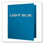 Twin-Pocket Folder, Embossed Leather Grain Paper, 0.5" Capacity, 11 X 8.5, Light Blue, 25/box