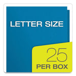 Twin-Pocket Folder, Embossed Leather Grain Paper, 0.5" Capacity, 11 X 8.5, Light Blue, 25/box