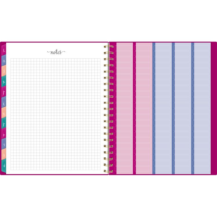 Harmony Weekly/Monthly Poly Planner, Weekly: Vertical Format, 11 x 9.38, Purple/Gold Cover, 13-Month (Jan to Jan): 2025-2026