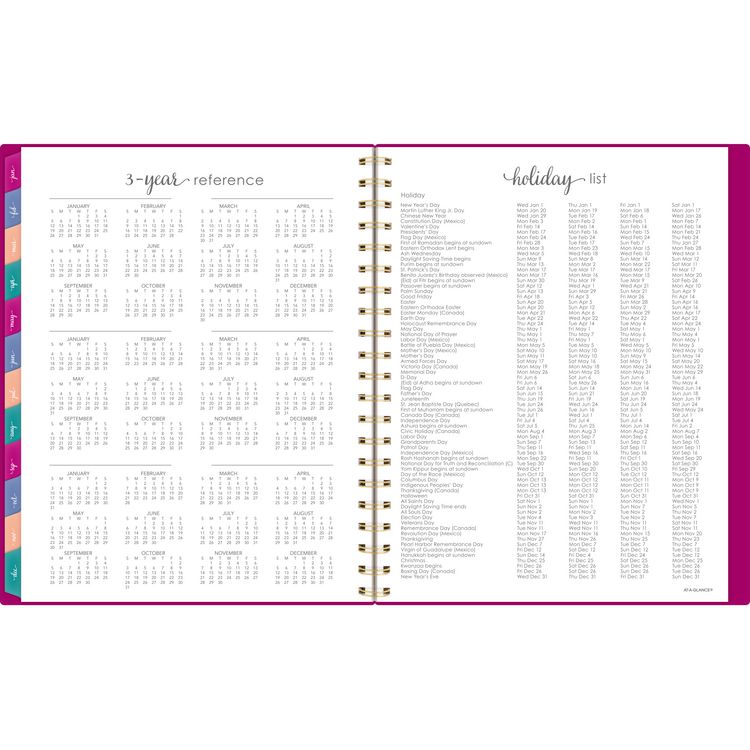 Harmony Weekly/Monthly Poly Planner, Weekly: Vertical Format, 11 x 9.38, Purple/Gold Cover, 13-Month (Jan to Jan): 2025-2026