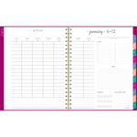 Harmony Weekly/Monthly Poly Planner, Weekly: Vertical Format, 11 x 9.38, Purple/Gold Cover, 13-Month (Jan to Jan): 2025-2026