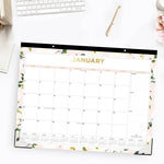 Day Designer Coming Up Roses Monthly Desk Pad Calendar, Floral Artwork, 22 x 17, Cream/Blush Sheets, 12-Month (Jan-Dec): 2025