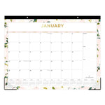 Day Designer Coming Up Roses Monthly Desk Pad Calendar, Floral Artwork, 22 x 17, Cream/Blush Sheets, 12-Month (Jan-Dec): 2025
