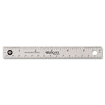 Stainless Steel Office Ruler With Non Slip Cork Base, Standard/metric, 6" Long