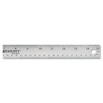 Stainless Steel Office Ruler With Non Slip Cork Base, Standard/metric, 15" Long
