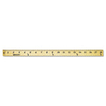 Wood Yardstick With Metal Ends, 36" Long. Clear Lacquer Finish