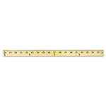 Wood Yardstick With Metal Ends, 36" Long. Clear Lacquer Finish