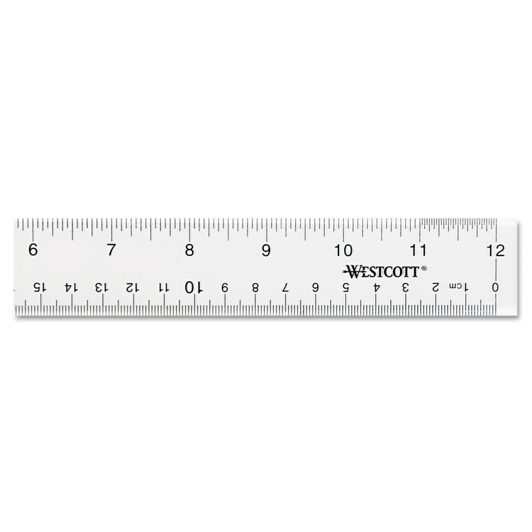 Clear Flexible Acrylic Ruler, Standard/metric, 12" Long, Clear