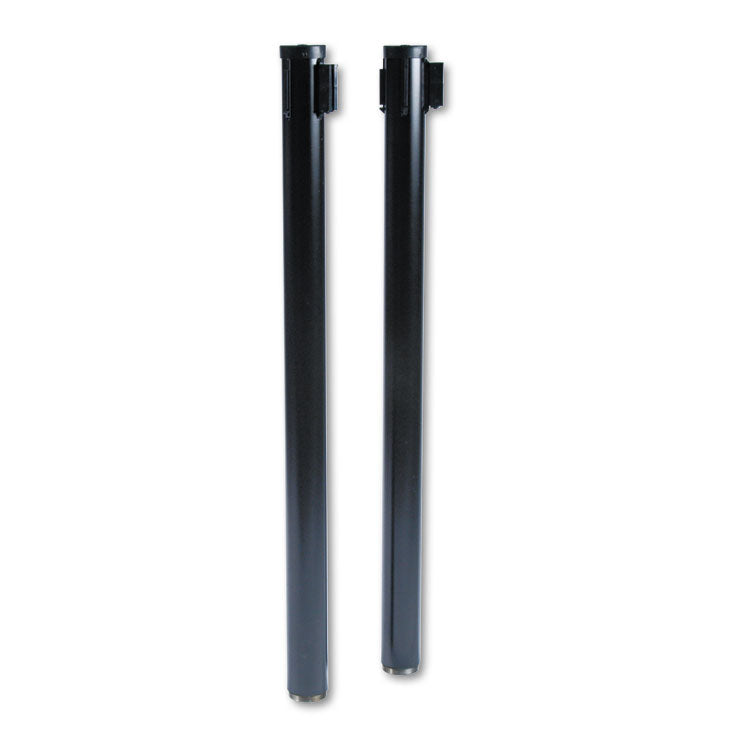Adjusta-Tape Crowd Control Posts Only, Steel, 40" High, Black, 2/box