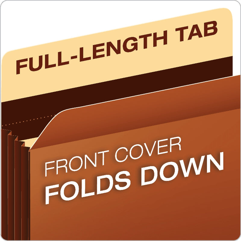 Pendaflex Heavy Duty Reinforced File Pockets, 3.5" Expansion, Letter Size, Redrope, Brown, 10/Box (C1524EHD-10)