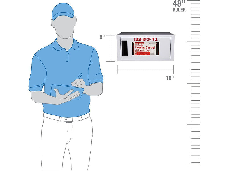 First Aid Only Right Response Bleeding Control Cabinet with Multiple Victim Bag, California AB2260, without Alarm (91535)