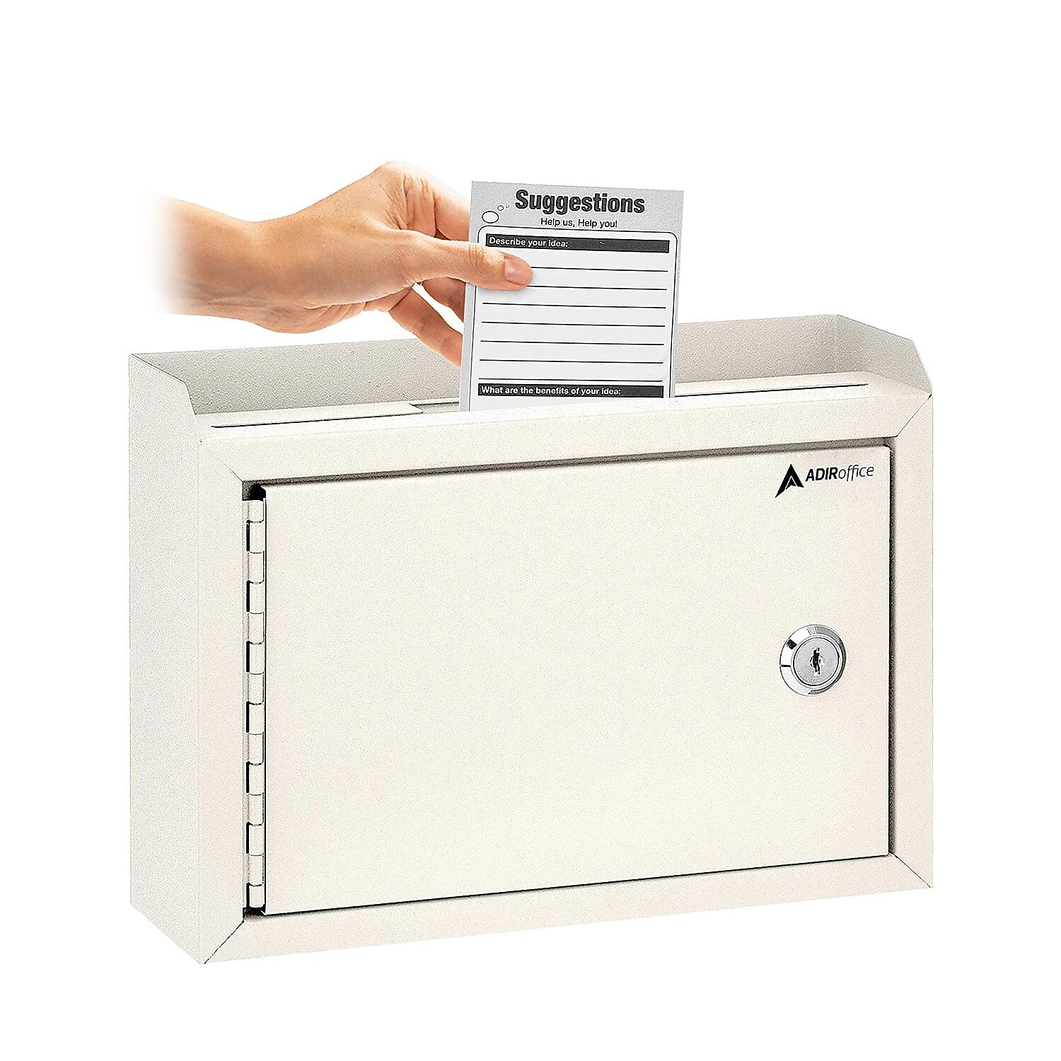 AdirOffice Steel Multipurpose Interoffice Mailbox Drop Box, Medium, White (631-02-WHI-PKG)
