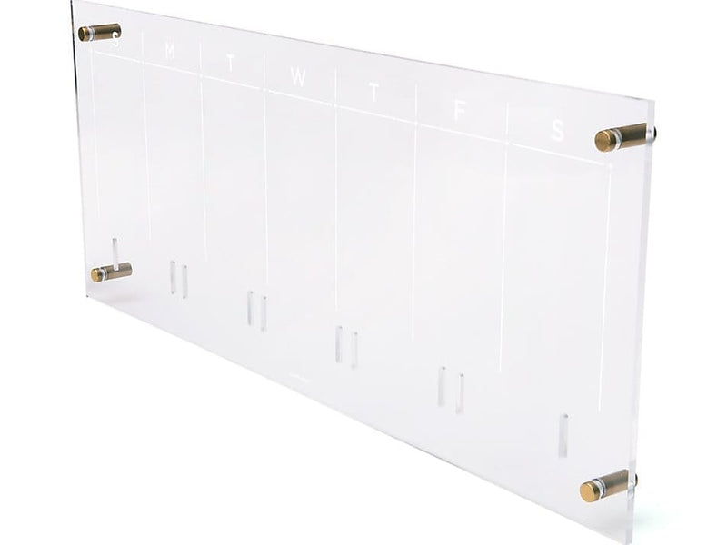 Russell+Hazel 10" x 24" Dry-Erase Weekly Wall Calendar Bundle, Clear/White (54446)