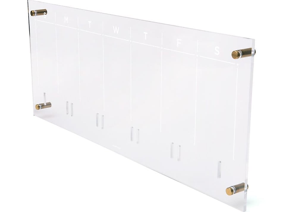 Russell+Hazel 10" x 24" Dry-Erase Weekly Wall Calendar Bundle, Clear/White (54446)