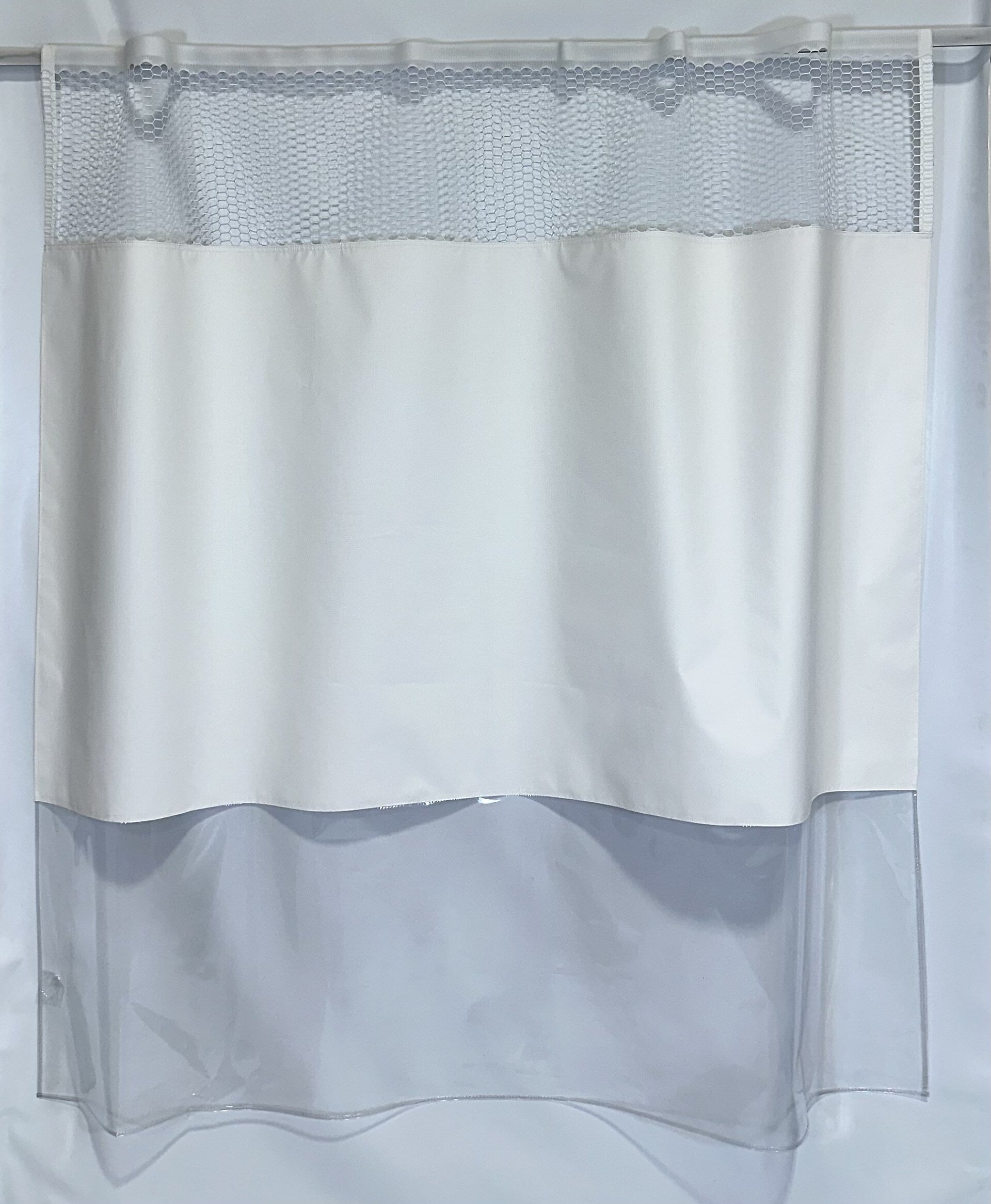 Gary Manufacturing PREA Compliant & Anti-Ligature 70" x 72" Vinyl Shower Curtains, Hook & Loop Strips, 12/Case (STPSTDMHCFVS)