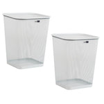 Mind Reader Metal Trash Can Without Lid, 5 Gallon, White, 2/Pack (2SQUAGA-WHT)