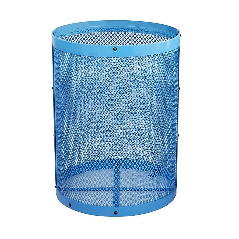 Alpine Industries 4460 Series Steel Mesh Trash Can, 36 Gallon, Blue (ALP4460-01-BLU)