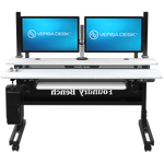 VersaDesk Foundry Bench 60"W Electric Rectangular Adjustable Standing Desk, White/Black (FB6030-BW-APP)